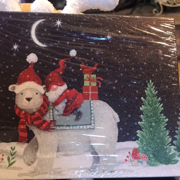 Light up Santa canvases nwt batteries not included - Picture 2 of 3